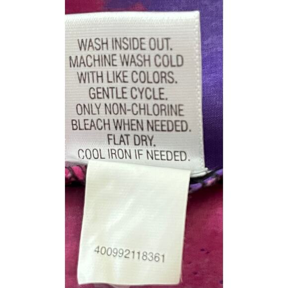 DANA BUCHMAN CAP SLEEVE, V-NECK PULL-OVER STYLE BLOUSE-WOMENS, M-BLACK PINK BLUE - Picture 10 of 10